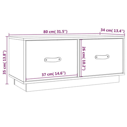 Tv-meubel 80x34x35 cm massief grenenhout zwart