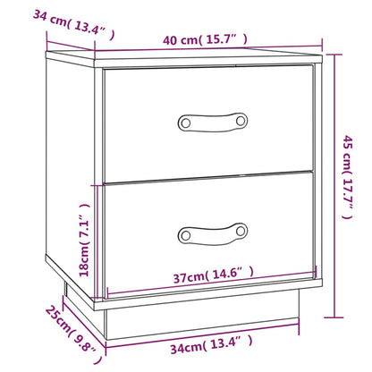  vidaXL Nachtkastje 40x34x45 cm massief grenenhout wit