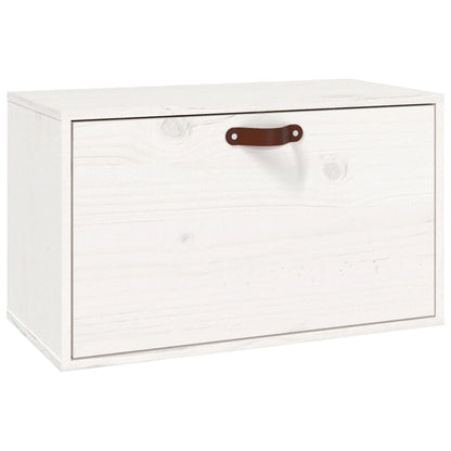 Wandkast 60x30x35 cm massief grenenhout wit