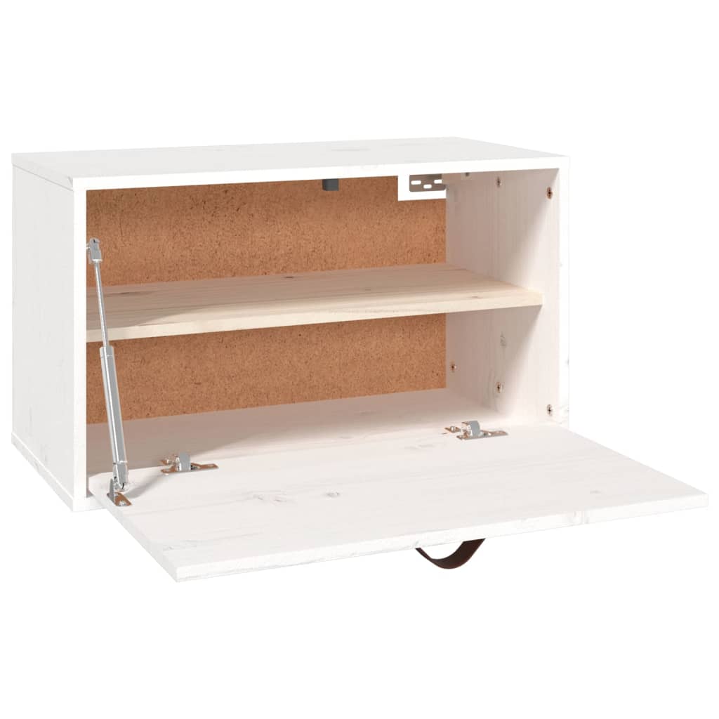 Wandkast 60x30x35 cm massief grenenhout wit