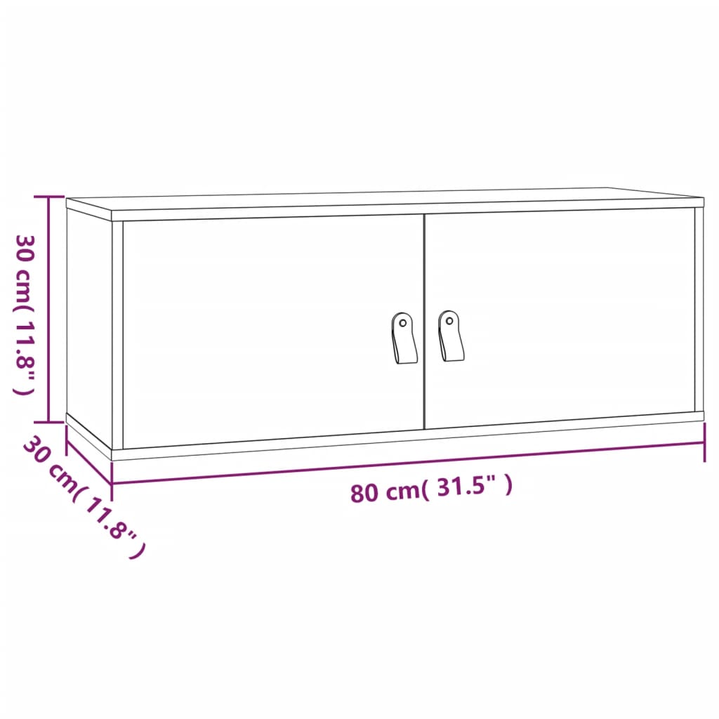 Wandkast 80x30x30 cm massief grenenhout