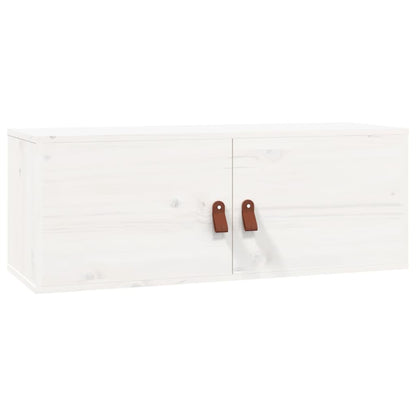 Wandkast 80x30x30 cm massief grenenhout wit