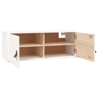 Wandkast 80x30x30 cm massief grenenhout wit