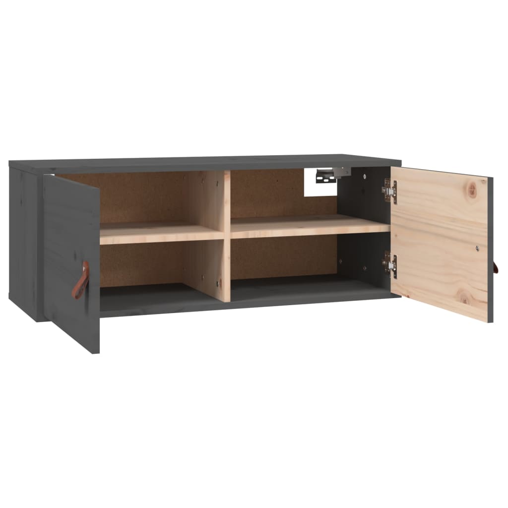 Wandkast 80x30x30 cm massief grenenhout grijs