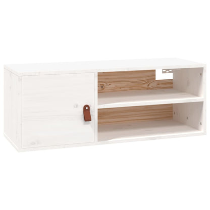 Wandkast 80x30x30 cm massief grenenhout wit