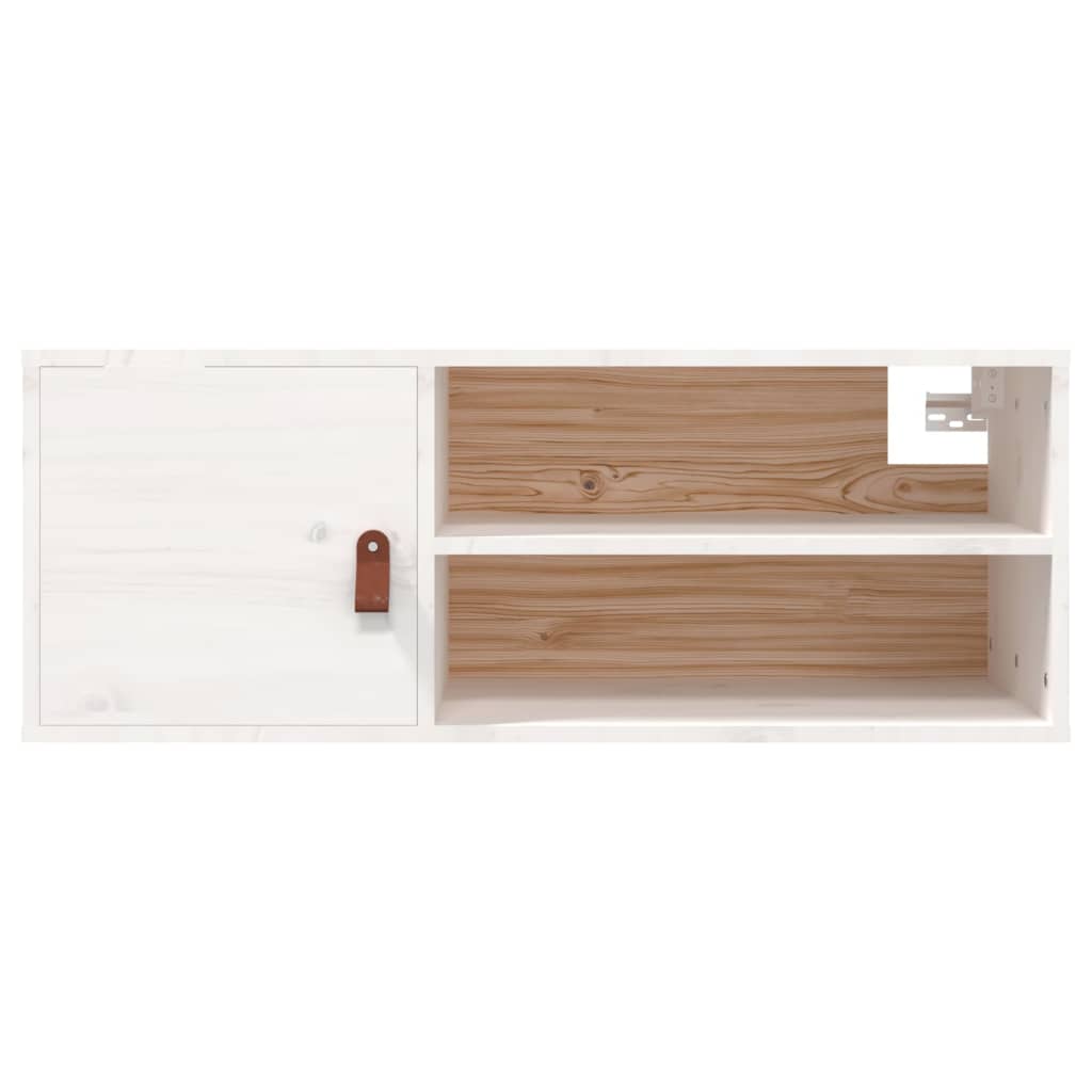 Wandkast 80x30x30 cm massief grenenhout wit