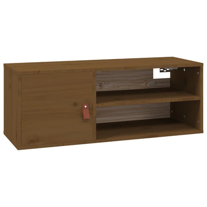 Wandkast 80x30x30 cm massief grenenhout honingbruin