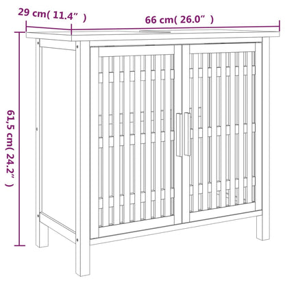 Wastafelkast 66x29x61,5 cm massief walnotenhout