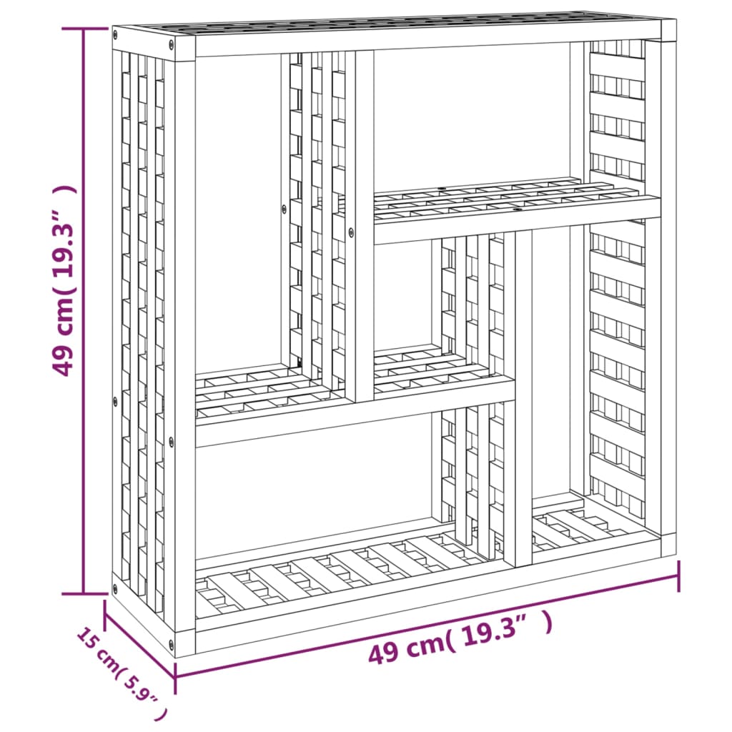 Wandschap 49x15x49 cm massief walnotenhout