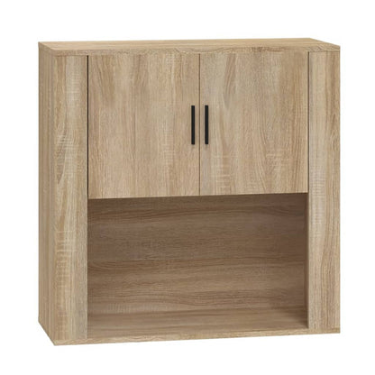 Wandkast 80x33x80 cm bewerkt hout sonoma eikenkleurig