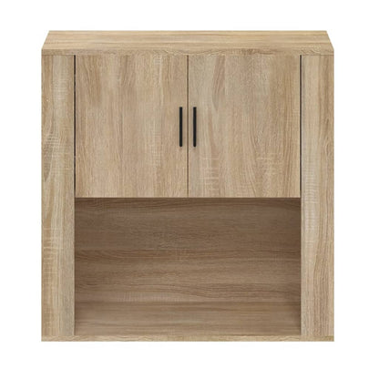 Wandkast 80x33x80 cm bewerkt hout sonoma eikenkleurig