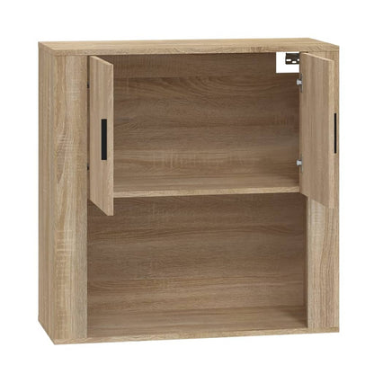 Wandkast 80x33x80 cm bewerkt hout sonoma eikenkleurig