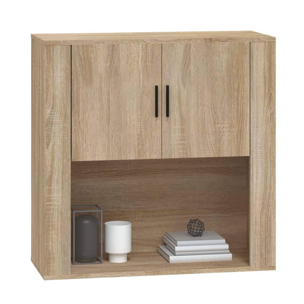 Wandkast 80x33x80 cm bewerkt hout sonoma eikenkleurig