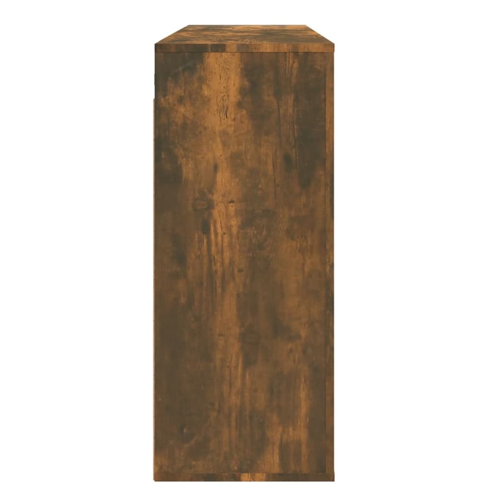 Wandkast 80x33x80 cm bewerkt hout gerookt eikenkleurig