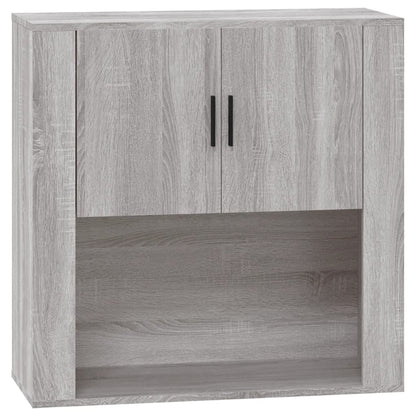 Wandkast 80x33x80 cm bewerkt hout grijs sonoma eikenkleurig