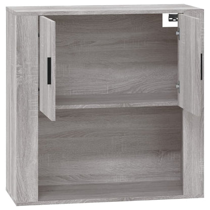 Wandkast 80x33x80 cm bewerkt hout grijs sonoma eikenkleurig