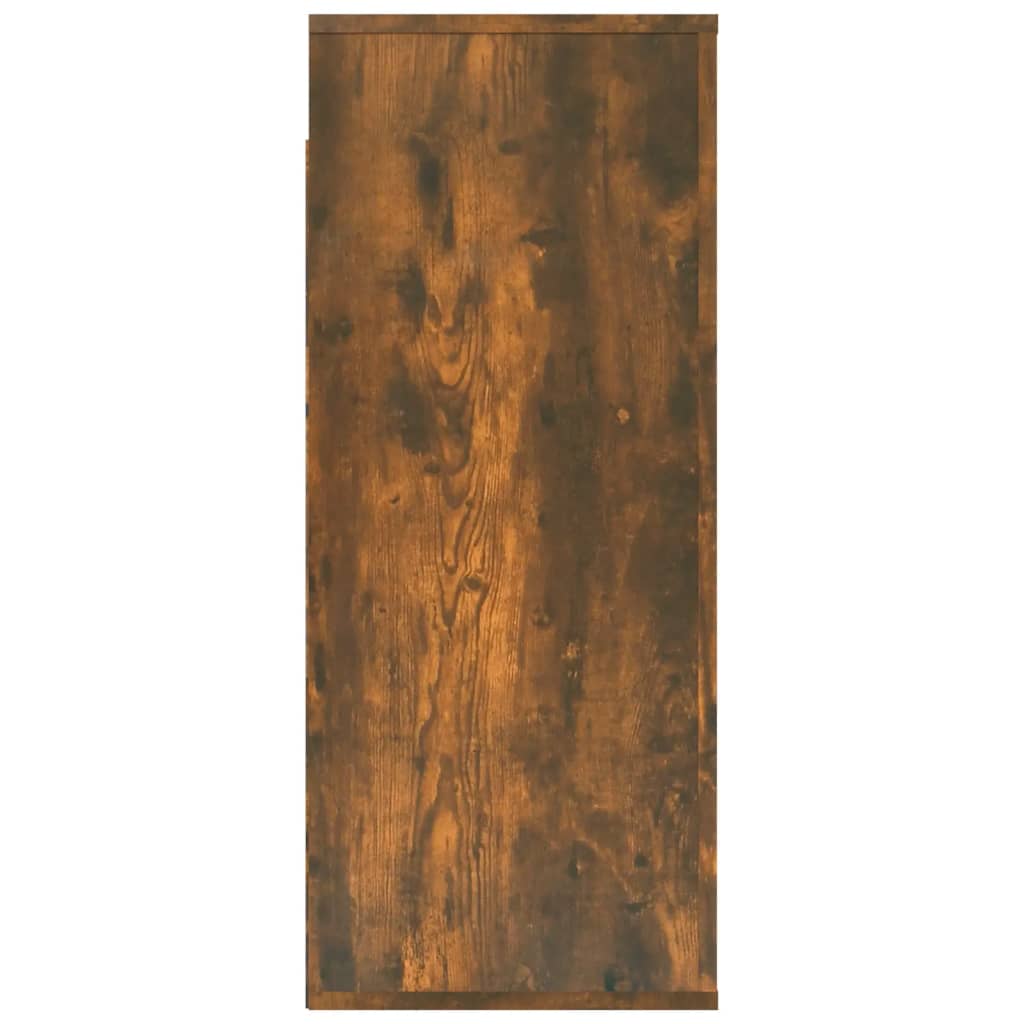 Wandkast 80x33x80 cm bewerkt hout gerookt eikenkleurig