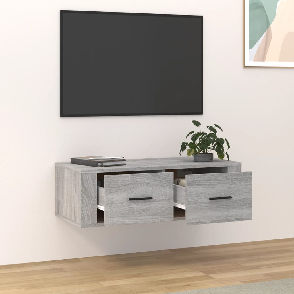 Tv-hangmeubel 80x36x25 cm bewerkt hout grijs sonoma eikenkleur