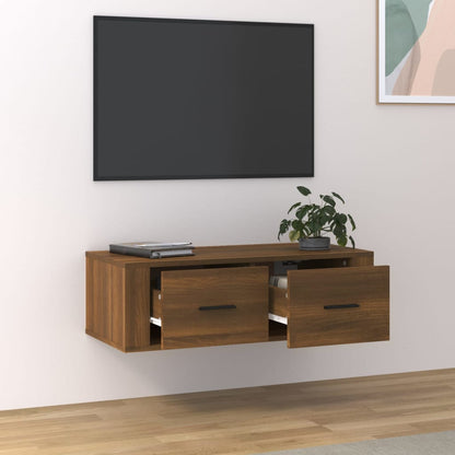 Tv-hangmeubel 80x36x25 cm bewerkt hout bruin eikenkleur