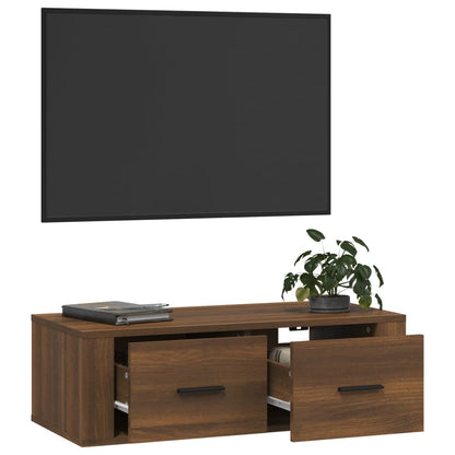 Tv-hangmeubel 80x36x25 cm bewerkt hout bruin eikenkleur