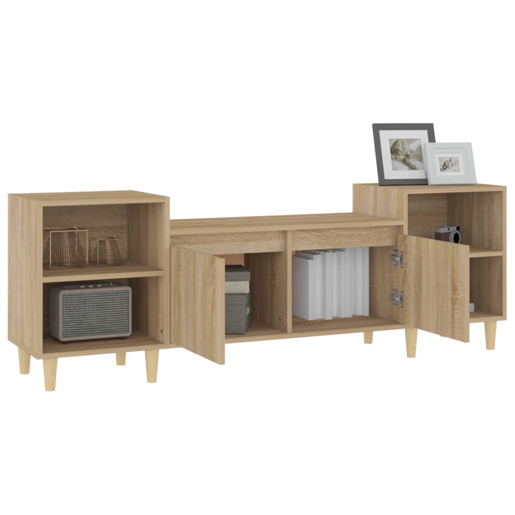 Tv-meubel 160x35x55 cm bewerkt hout sonoma eikenkleurig