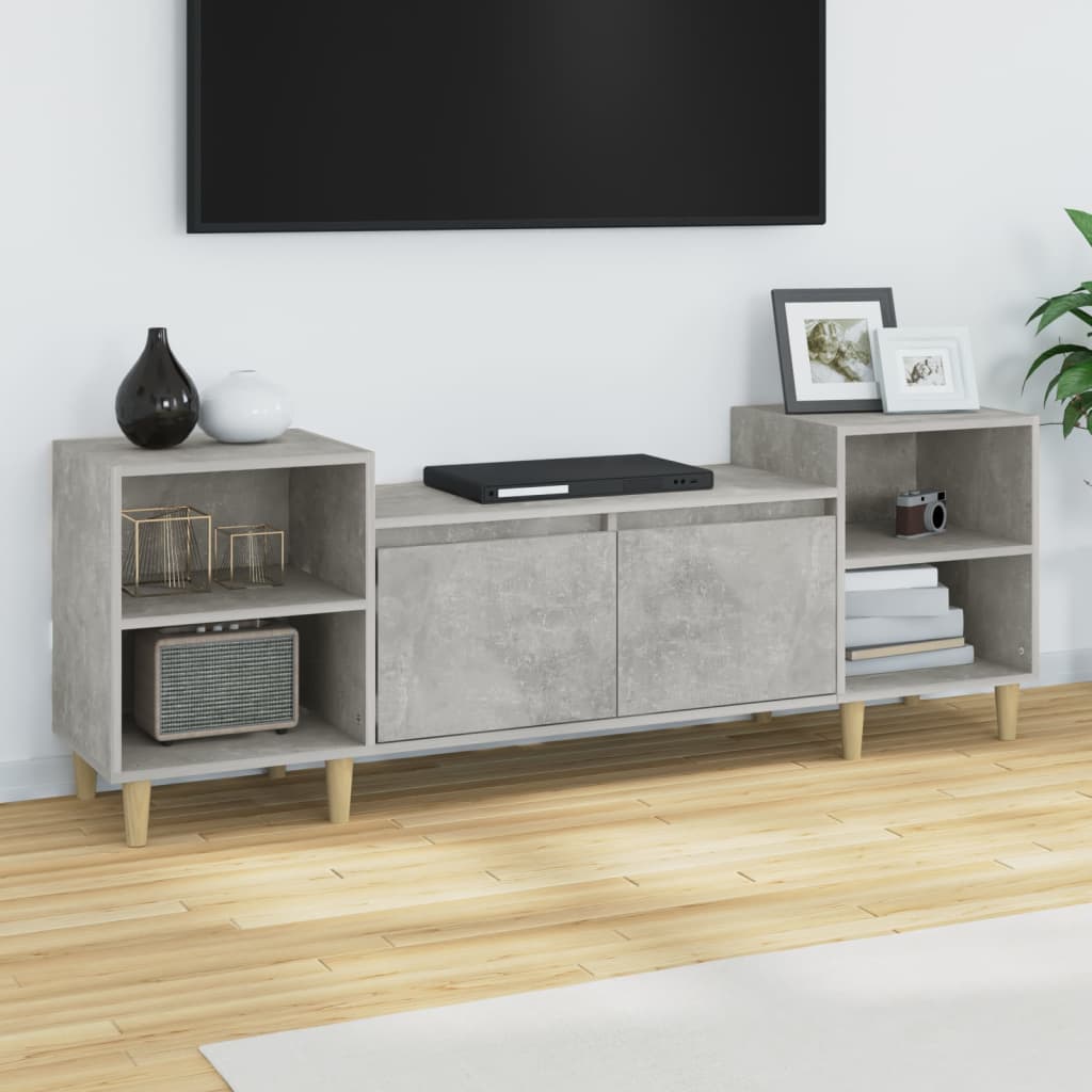 Tv-meubel 160x35x55 cm bewerkt hout betongrijs