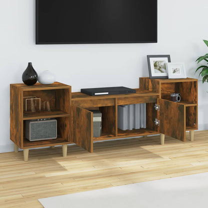 Tv-meubel 160x35x55 cm bewerkt hout gerookt eikenkleurig