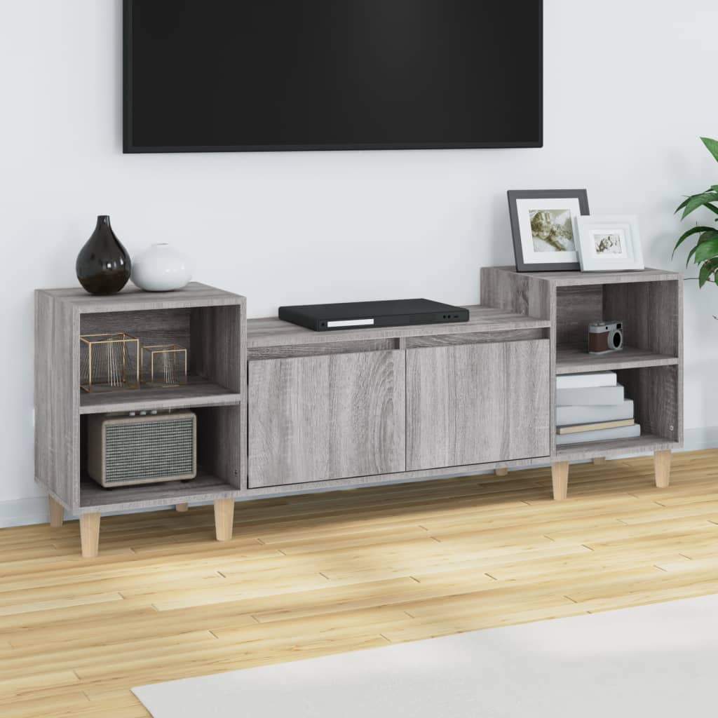 Tv-meubel 160x35x55 cm bewerkt hout grijs sonoma eikenkleurig