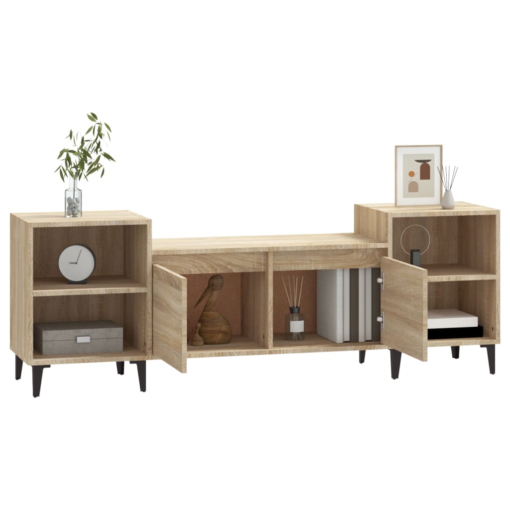 Tv-meubel 160x35x55 cm bewerkt hout sonoma eikenkleurig