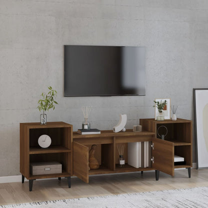 Tv-meubel 160x35x55 cm bewerkt hout bruin eikenkleur