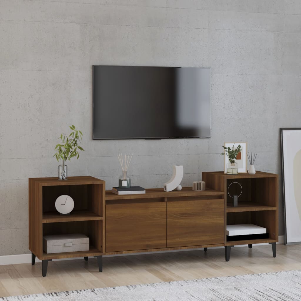 Tv-meubel 160x35x55 cm bewerkt hout bruin eikenkleur