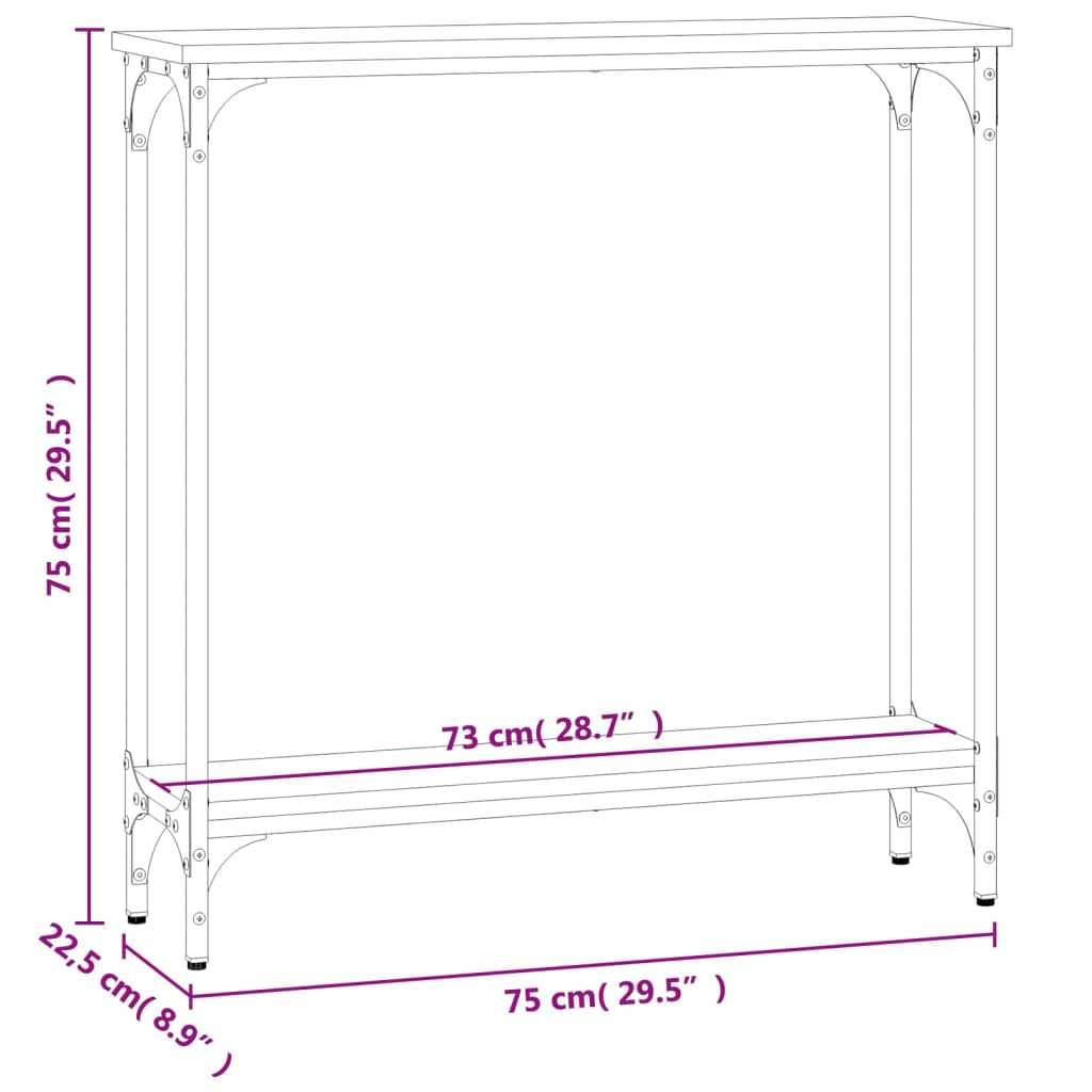 Wandtafel 75x22,5x75 cm bewerkt hout sonoma eikenkleurig