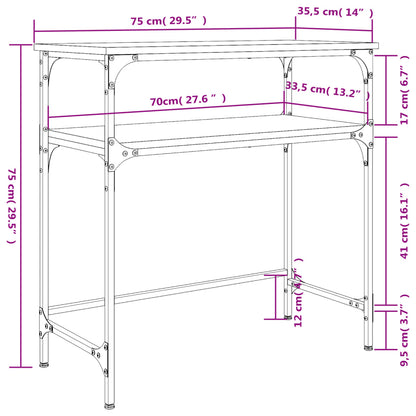 Wandtafel 75x35,5x75 cm bewerkt hout zwart