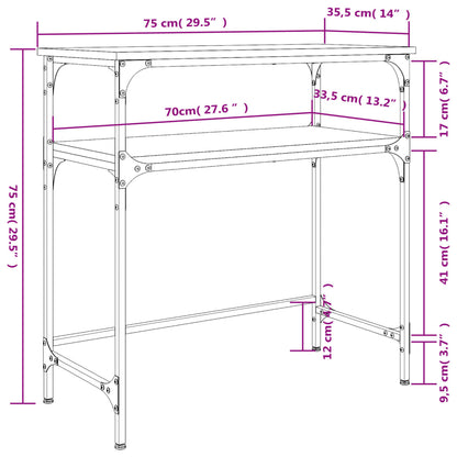 Wandtafel 75x35,5x75 cm bewerkt hout sonoma eikenkleurig