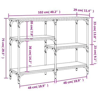 Wandtafel 102x29x75 cm bewerkt hout zwart