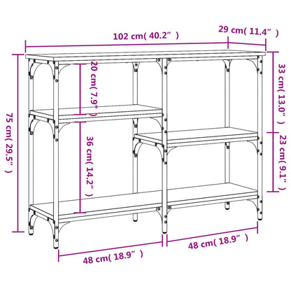 Wandtafel 102x29x75 cm bewerkt hout bruin eikenkleur