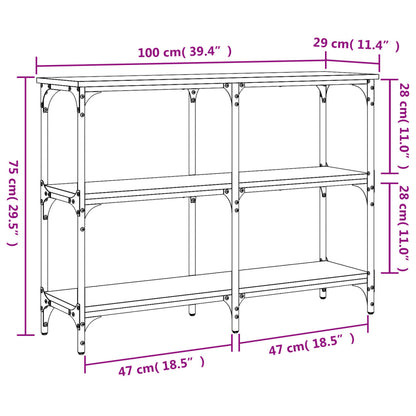 Wandtafel 100x29x75 cm bewerkt hout sonoma eikenkleurig