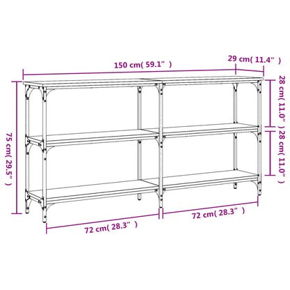 Wandtafel 150x29x75 cm bewerkt hout bruin eikenkleur