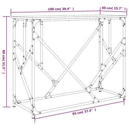 Wandtafel 100x40x80 cm bewerkt hout zwart