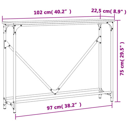 Wandtafel 102x22,5x75 cm bewerkt hout bruin eikenkleur