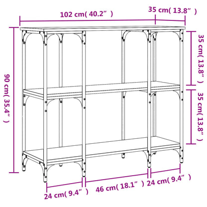 Wandtafel 102x35x90 cm bewerkt hout zwart