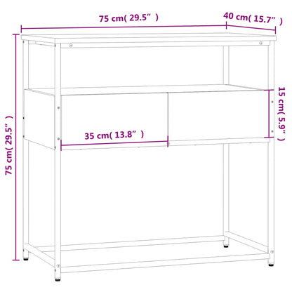 Wandtafel 75x40x75 cm bewerkt hout sonoma eikenkleurig