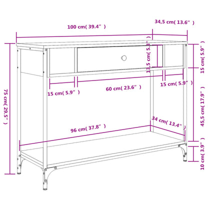 Wandtafel 100x34,5x75 cm bewerkt hout sonoma eikenkleurig