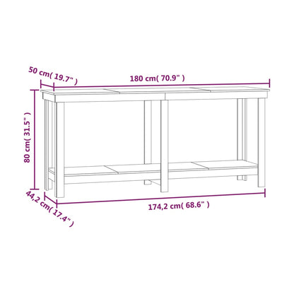 Werkbank 180x50x80 cm massief grenenhout wit