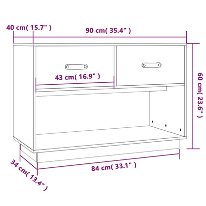 Tv-meubel 90x40x60 cm massief grenenhout wit