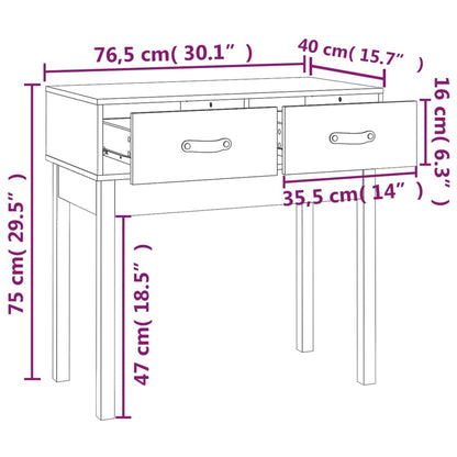 Wandtafel 76,5x40x75 cm massief grenenhout grijs