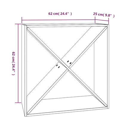 Wijnkast 62x25x62 cm massief grenenhout grijs