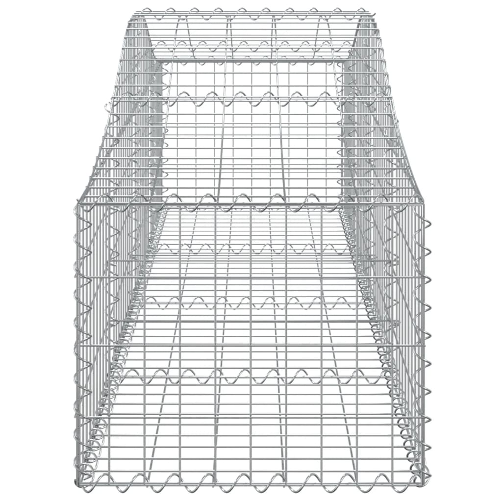 Schanskorven 7 st gewelfd 200x50x40/60 cm gegalvaniseerd ijzer