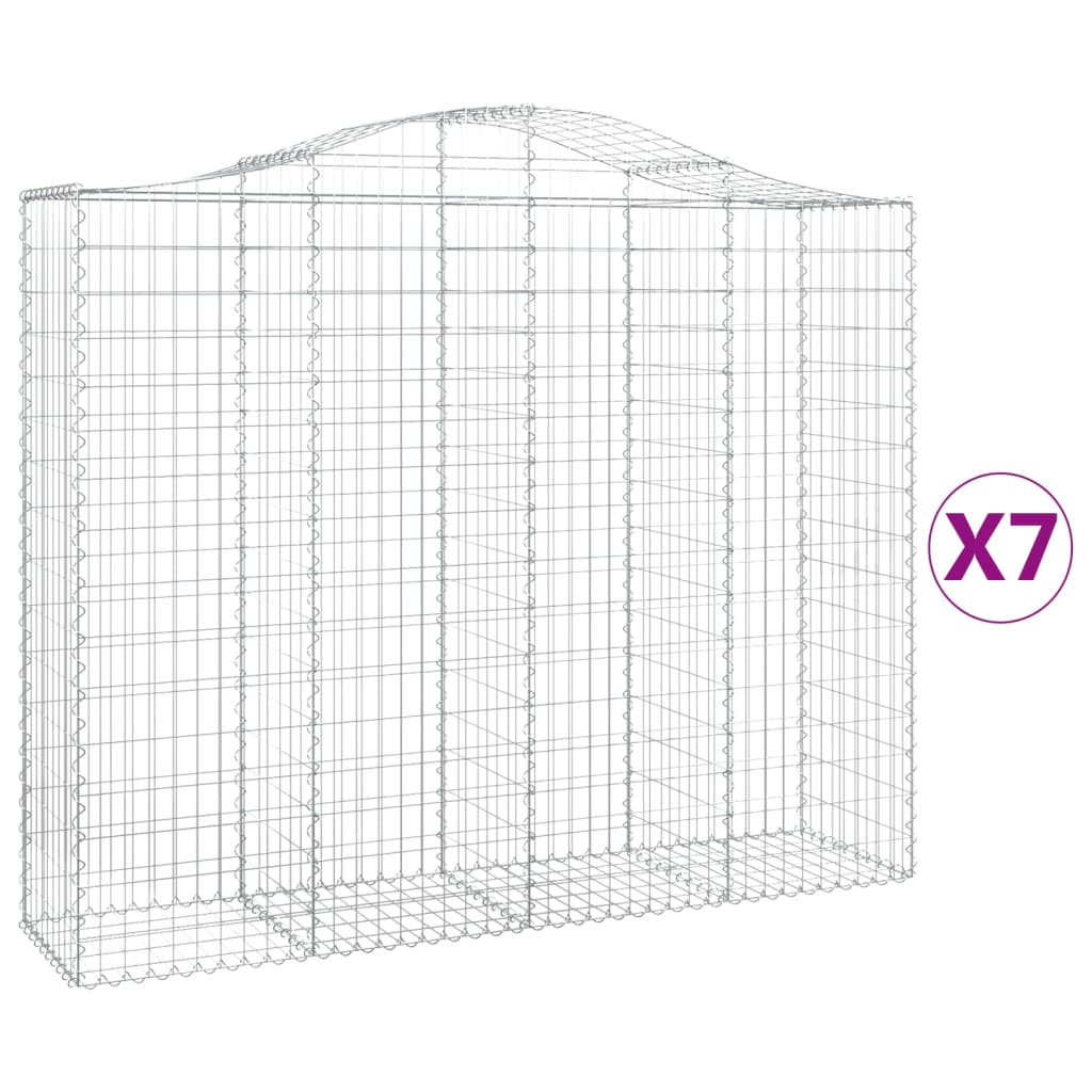 Schanskorven 7 st gewelfd 200x50x160/180 cm ijzer