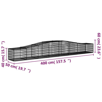 Schanskorven 7 st gewelfd 400x50x40/60 cm ijzer